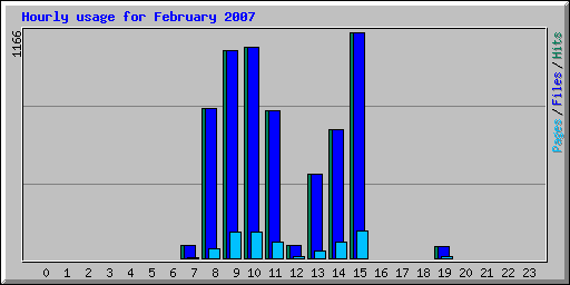 Hourly usage for February 2007