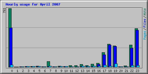 Hourly usage for April 2007